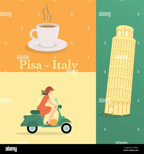 Retro woman on scooter europe Stock Vector Images - Alamy