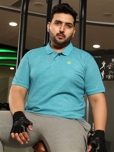 Instafab Plus men's Sky Blue Basic Activewear Polo T-Shirt