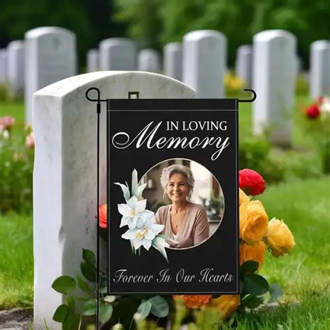 Custom Memorial Garden Flags Photo Memoral Flag, Cemetery Decoratons, N ...