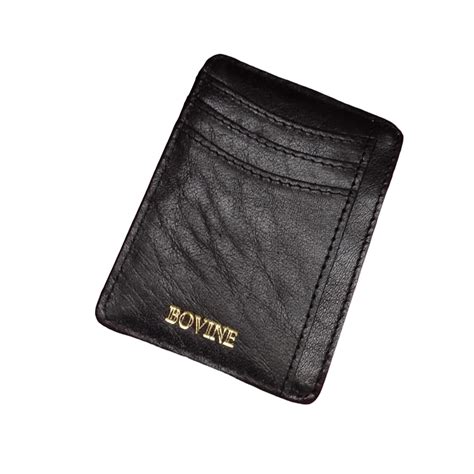 Buy BOVINE Black Mens Women Love 9 Slots Minimalist Thin Leather Card ...