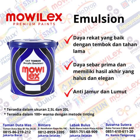Jual CAT TEMBOK INTERIOR MOWILEX EMULSION OCEAN PACIFIC (BIRU) 1B-6C2 ...