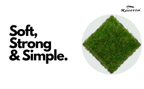 Buy Rosetta Artificial Green Turf Interlocking Grass Tiles Self ...