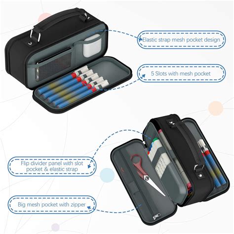 Buy Heltrappe Big Capacity Pencil Case with 8 Mood Expressions Velcro ...