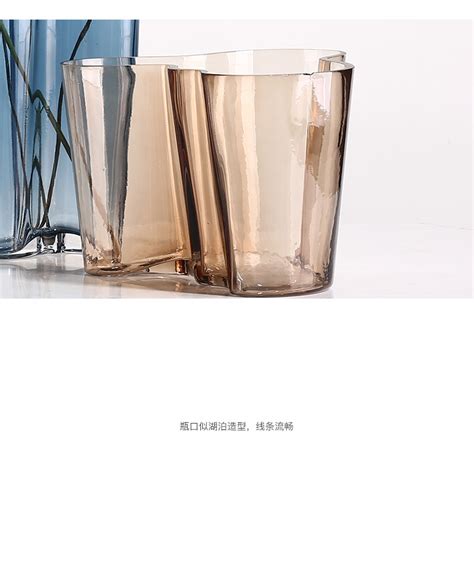 博西家居 传奇湖泊造型玻璃花瓶摆件 ins风家居软装饰品透明花器-阿里巴巴