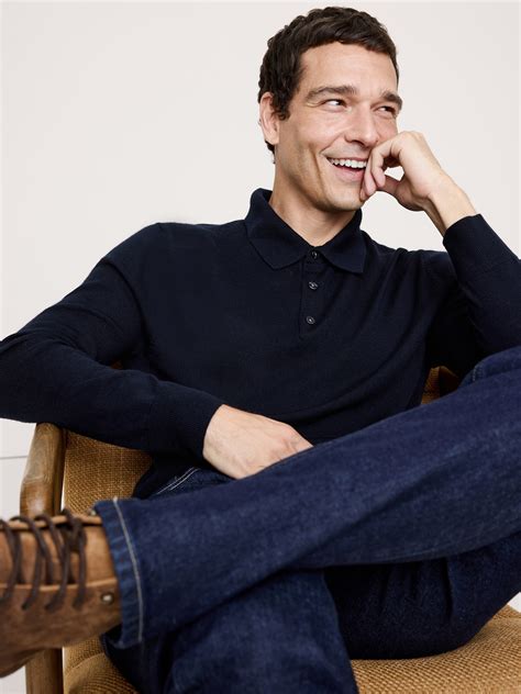 Merino Long-Sleeve Sweater Polo | Banana Republic