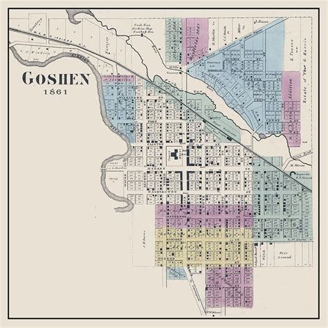 1861 Map of Goshen Elkhart County Indiana - Etsy