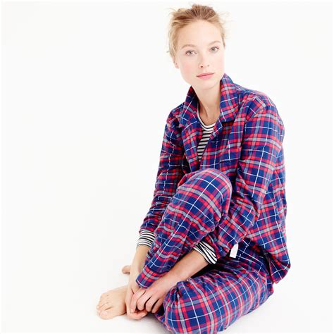 J.Crew Petite Sparkle Plaid Flannel Pajama Set in Purple - Lyst