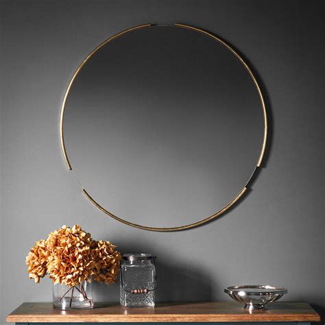 Round Gold Floating Wall Mirror By Primrose & Plum