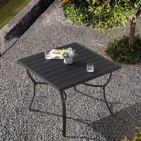 Nuu Garden Patio table Square Outdoor Dining Table 35.83-in W x 35.83 ...