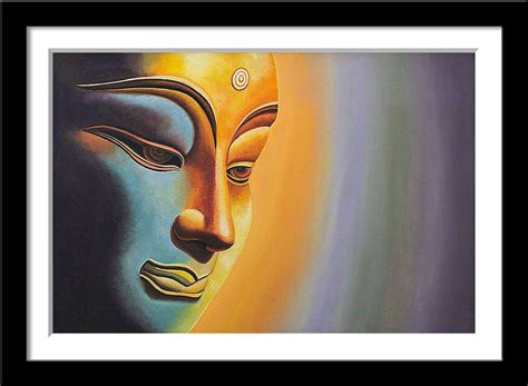 Tallenge - Buddha Paintings - Buddha Gaze Art Painting - Small Framed ...