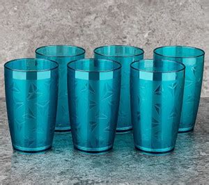 vennux (Pack of 6) New Prism Pattern Water And Juice Drinking Glass ...