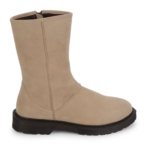 Suede High Ankle Boots for Women|Water Resistant, Heel Plus Footbed ...