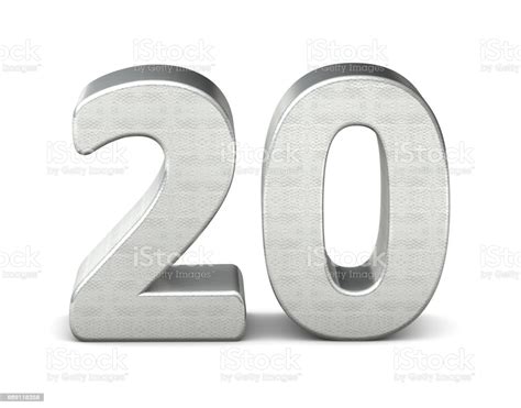 20 Number 3d Silver Structure 3d Rendering Stock Photo - Download Image ...