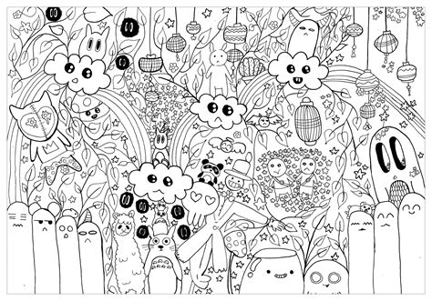 Doodle art to print - Doodle Art Coloring Pages for Kids