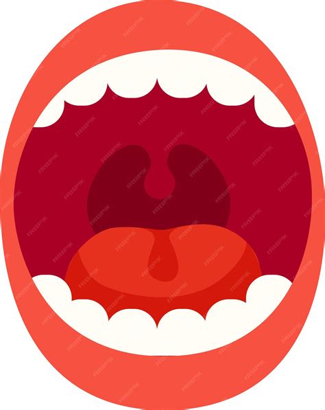 Ilustração de boca aberta com língua e dentes visíveis em uma cor ...
