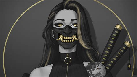 minimalism, oni mask, demon, Oni, Japan, samurai, artwork, simple ...