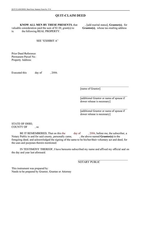 46 Free Quit Claim Deed Forms & Templates ᐅ TemplateLab