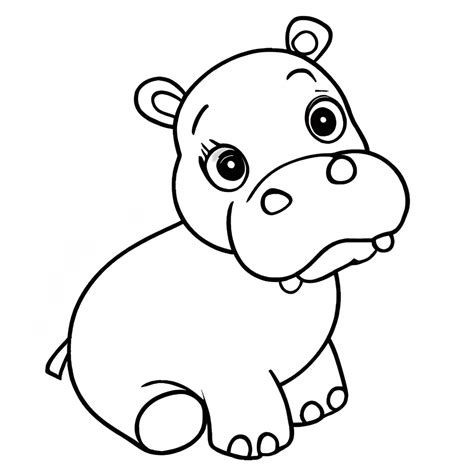 Hippo Coloring Sheet