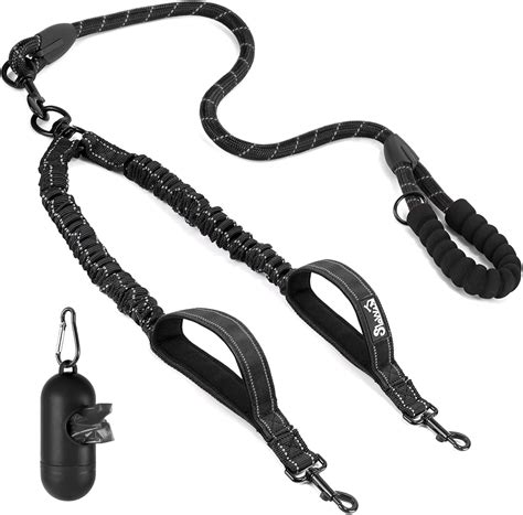Amazon.com : SlowTon Double Leashes for 2 Dogs - 360° Swivel Dual Dog ...