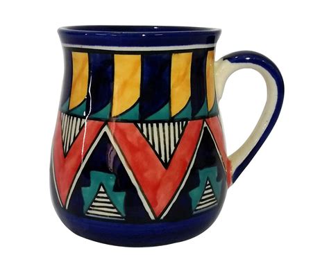 Buy Ceramic Tea/Coffee Cups/Mugs Mughal Hand Painted Design Set of 6 ...