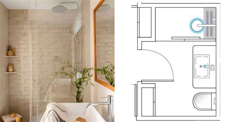 6 baños pequeños de menos de 6 m2 con plano