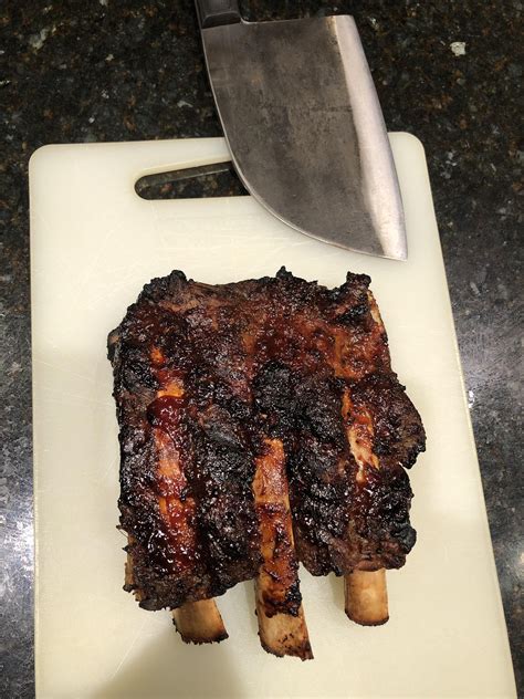 First rack of beef ribs on my new grill. : r/FoodPorn