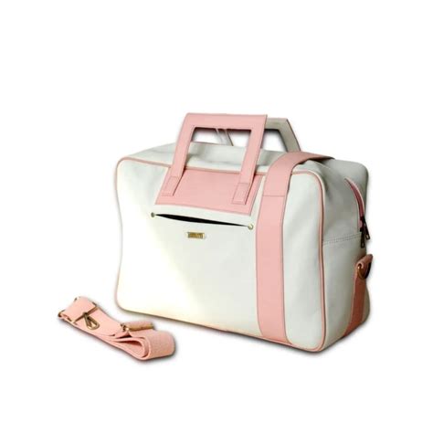 Buy Strutt Unisex White And Pink Solid Travel Duffel Bag (M) Online