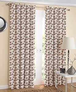 Buy AIRWILL Cotton 4ft W x 7ft L Eyeleted Door Curtains (Multicolour ...