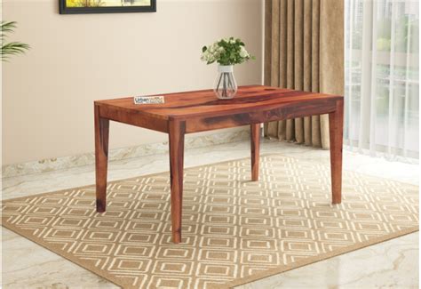 Buy Hover 4-Seater Dining Table Set (Teak Finish) Online in India ...