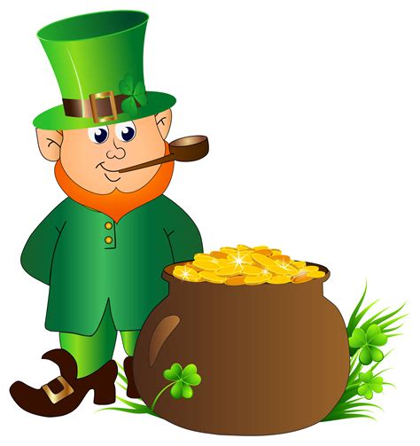 Leprechaun Saint Patrick's Day Clip art - Leprechaun with Pot of Gold ...