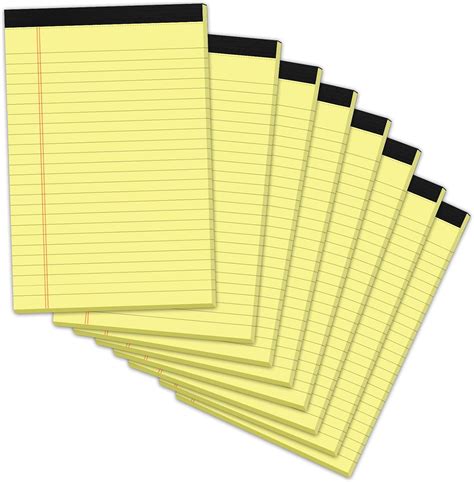 Amazon.com : 8 Pack Yellow Legal Pads 5x8 Small Note Pads 240 Sheets ...