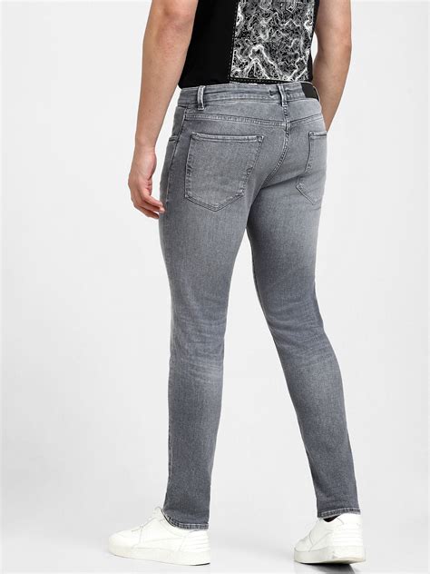 Buy Dark Grey Mid Rise Leon Slim Fit Jeans for Men Online