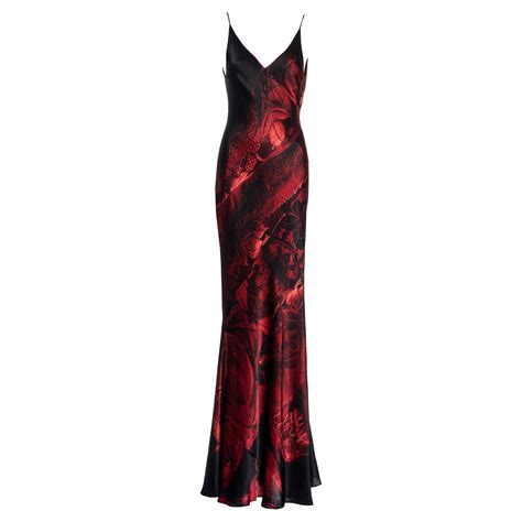 Roberto Cavalli red silk bias-cut floor-length evening dress, fw 2000 ...