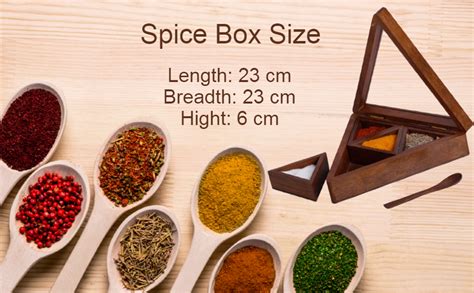 Buy ADA Handicraft Sheesham Wooden Masala Box with Spoon | Masala Box ...