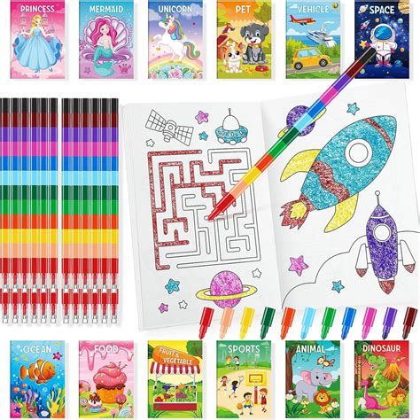 Amazon.com: BenLouis Coloring Books for Kids With Stacking Crayons Set ...