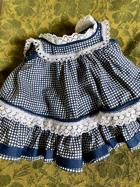 Vintage Blue and White Baby Doll Dress With Lace Ruffles Country ...
