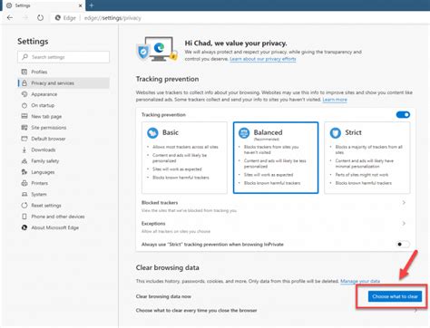Image result for Windows Edge Privacy Settings