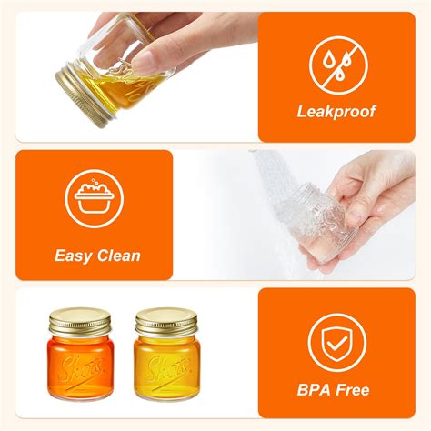 36 Pcs Mini Mason Jar Shot Glasses with Lids 2 Oz Mason Jars Shot ...