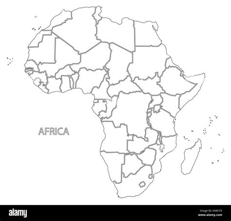 Africa outline silhouette map with countries Stock Vector Image & Art - Alamy