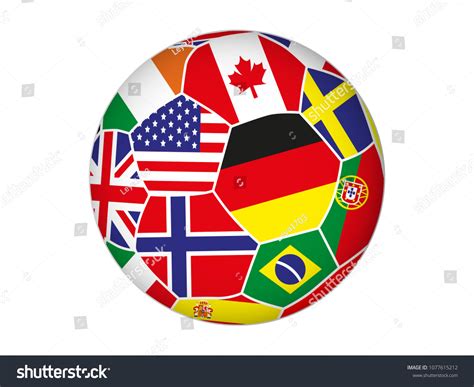 Soccer Ball Flags Different Countries On Stock Vector (Royalty Free) 1077615212 | Shutterstock