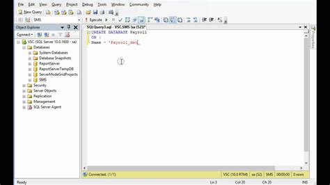 How to create SQL server 2008 database