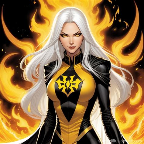 Yellow Lantern Corps Woman in Intimidating Pose | Stable Diffusion Online