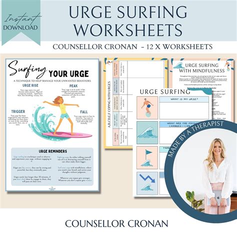 Urge Surfing Worksheets, Manage Your Urges, Self Harm, Addiction ...
