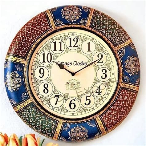 Buy Vintage Clock Wooden Hand-Crafted Analog Wall Clock / 1 Year ...