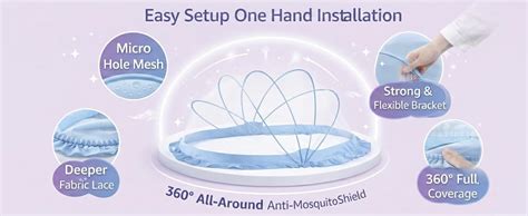 DecorTwist® Baby Mosquito Net for Bed – Foldable Pop-Up Dome Net for ...