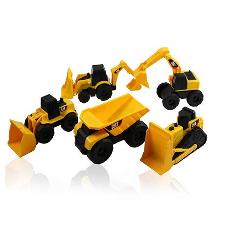CAT Mini Machine Caterpillar Construction Truck Toy Cars Set of 5, Dump ...