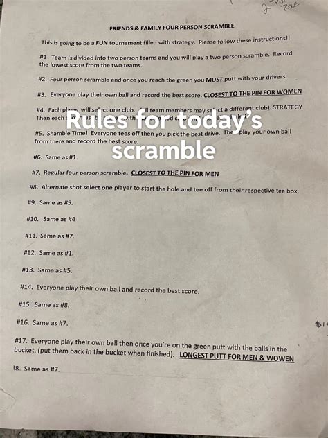 Golf Tournament Best Ball Rules at Zane Wylde blog