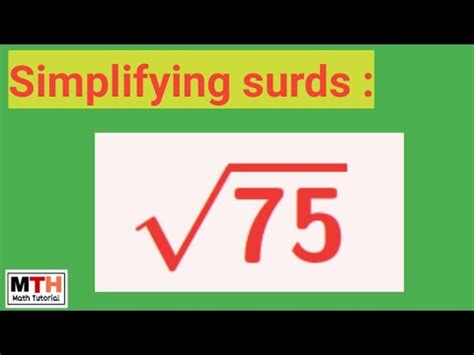 Simplify square root of 75: sqrt(75) - YouTube