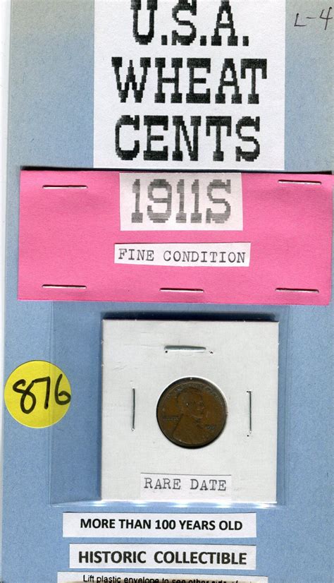 1911 ONE CENT PC (U.S.) *RARE DATE* - Schmalz Auctions