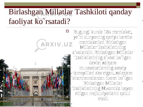 Birlashgan Millatlar Tashkiloti va uni jahon hamjamiyatda tutgan o`rni ...
